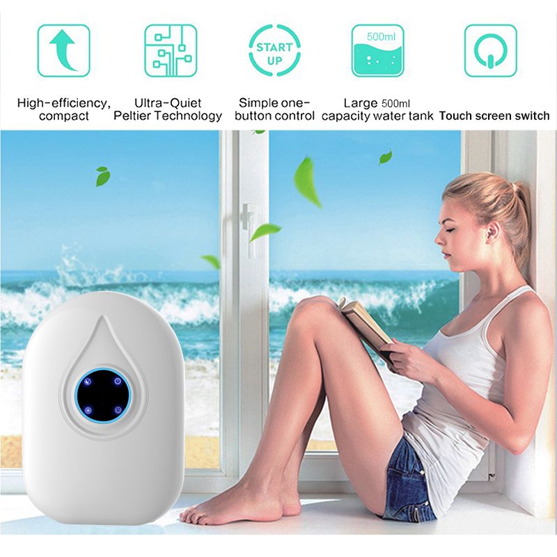 LCD Dry Dehumidifier Semiconductor Mini Portable Moisture Home Barthroom Absorber Cabinet Low Noise Remote Control Air Dryer_voghion.com