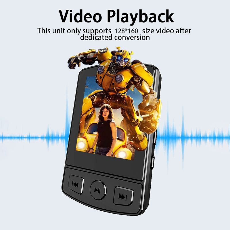 128GB Sport Bluetooth Player Tragbare Clip Mini Musik MP3 Mit Bildschirm Für Wallman Unterstützung_voghion.com