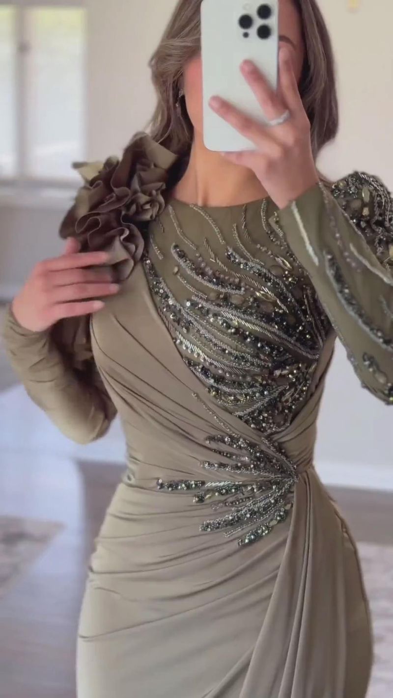 Dameskleding Zware Hot Diamond-jurk Banquet Temperament Geplooide jurk_voghion.com
