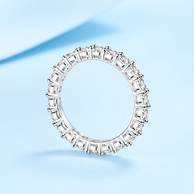 Tancise Sterling Silber 2,2 CT Moissanit Edelstein Ringe für Frauen Ehering Romantisches Paar Ring Schmuck Geschenke_voghion.com