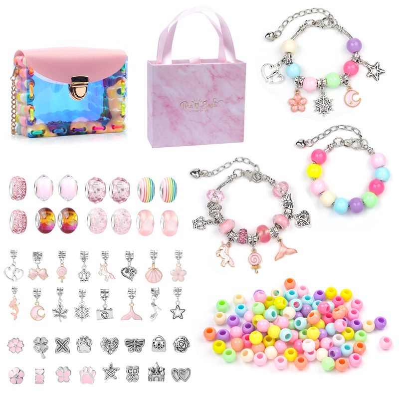 Nuovo prodotto per bambini fai da te fatti a mano braccialetto gioielli 158 pezzi colorati perline paillettes gioielli borsa di stoccaggio set_voghion.com