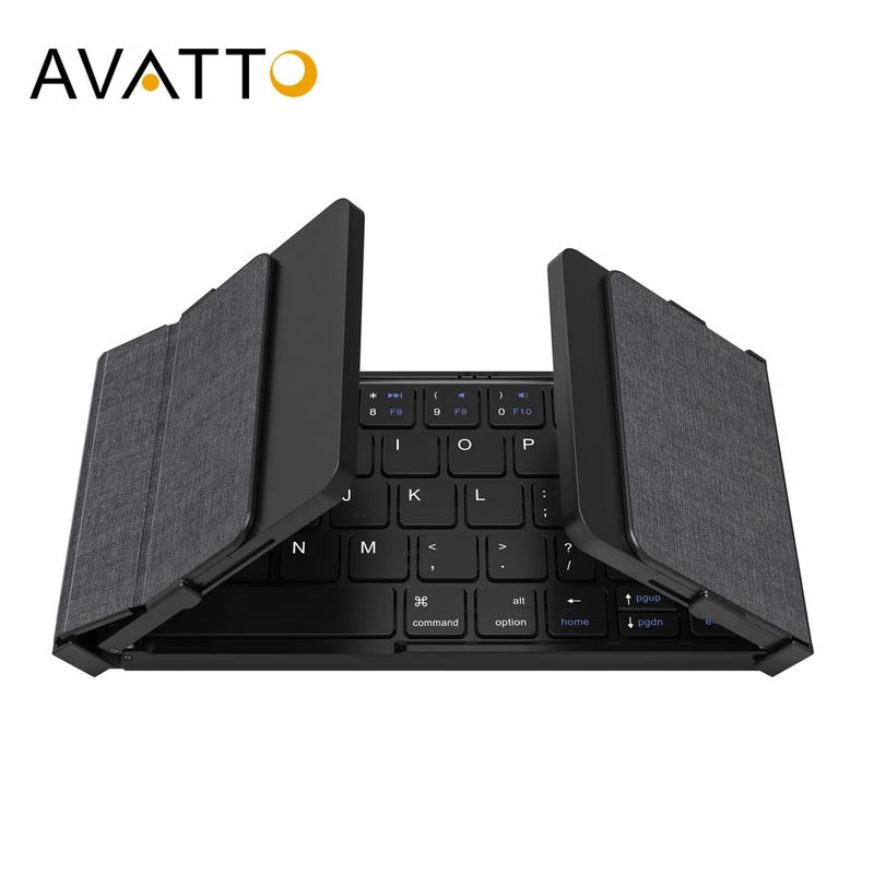 AVATTO prenosna mini zložljiva brezžična Bluetooth 5.1 tipkovnica s 3-kanalno povezavo za Windows, Android, IOS, tablico, iPad, telefon_voghion.com