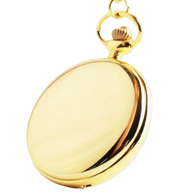Orologi da tasca retrò alla moda, orologio da tasca al quarzo lucido classico con catena lunga (con catena lunga)_voghion.com
