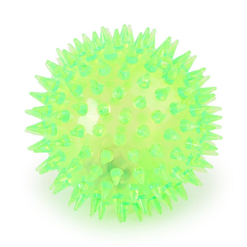 Pet Squeaky Light-Up Dog Rubber Durable Chew Elastic Spike Ball Cat Self-Entertainment Toy_voghion.com