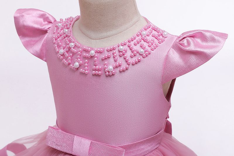 Robe de spectacle perlée pour enfants européens et américains, robe bouffante multicouche pour fille, robe de Noël pour enfants_voghion.com