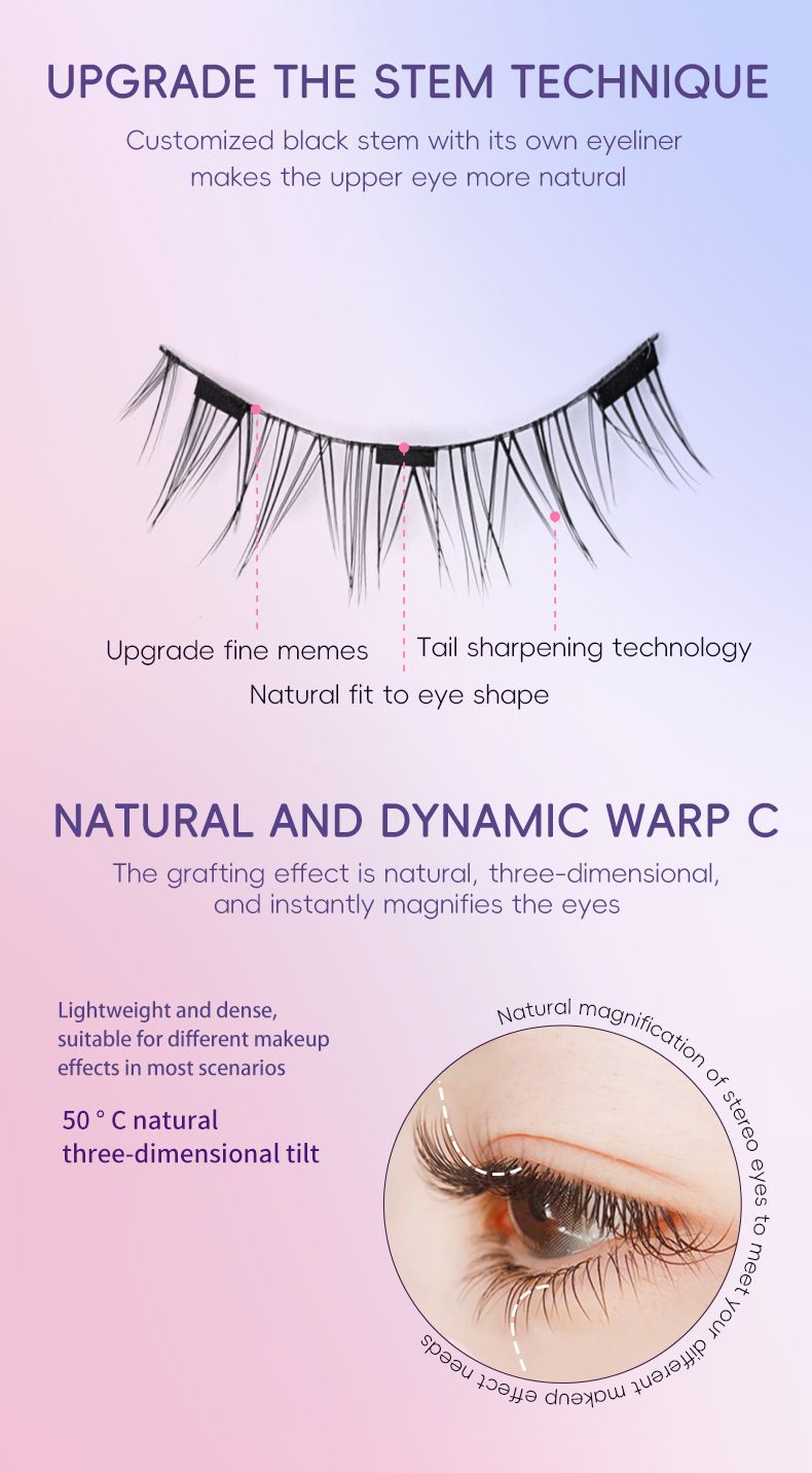 Pestañas postizas magnéticas de estilo natural - Pelo de visón, sin pegamento y reutilizables (fáciles de aplicar, ligeras y cómodas)_voghion.com