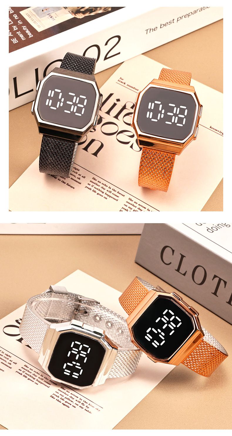 Touchscreen Led Men's Watch Square Electronic Watch Waterproof Touch Electronic Watch_voghion.com