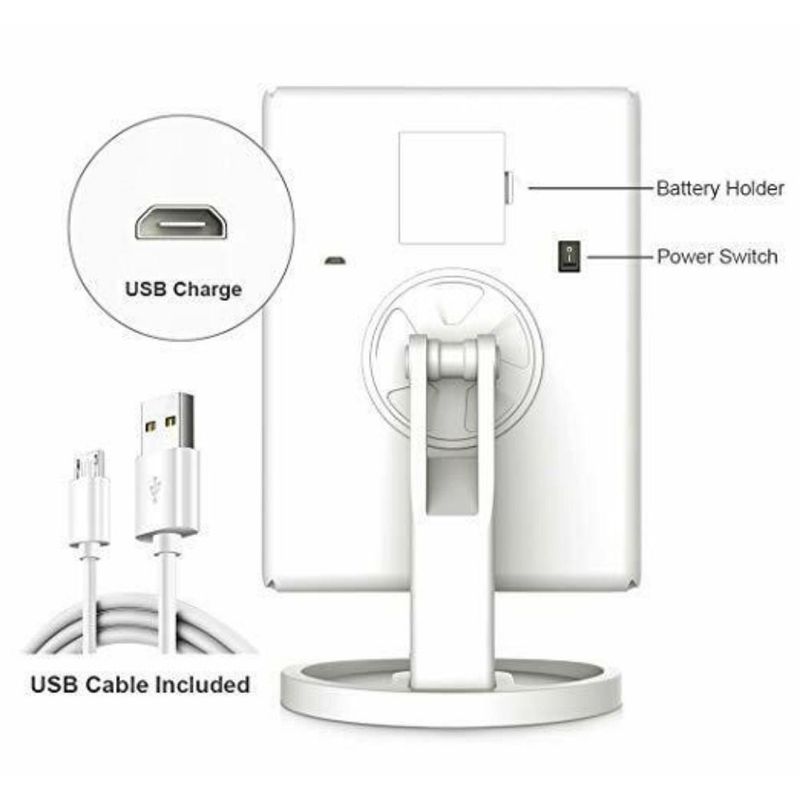 A Large Light Colored Makeup Mirror With A Magnification Of 1X/10X And A 180 ° Single-sided Desktop Makeup Mirror, Suitable As A Gift For Others_voghion.com