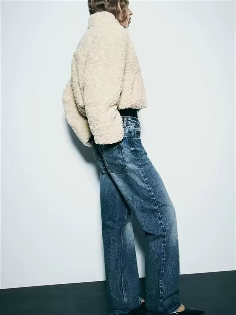 Women's fleece short slim-fit padded jacket jacket_voghion.com