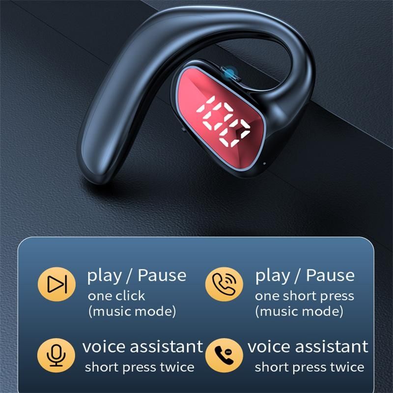 M-K8 Bluetooth Headset Ear Hanging Business Model Air Conduction Earphone(Black)_voghion.com