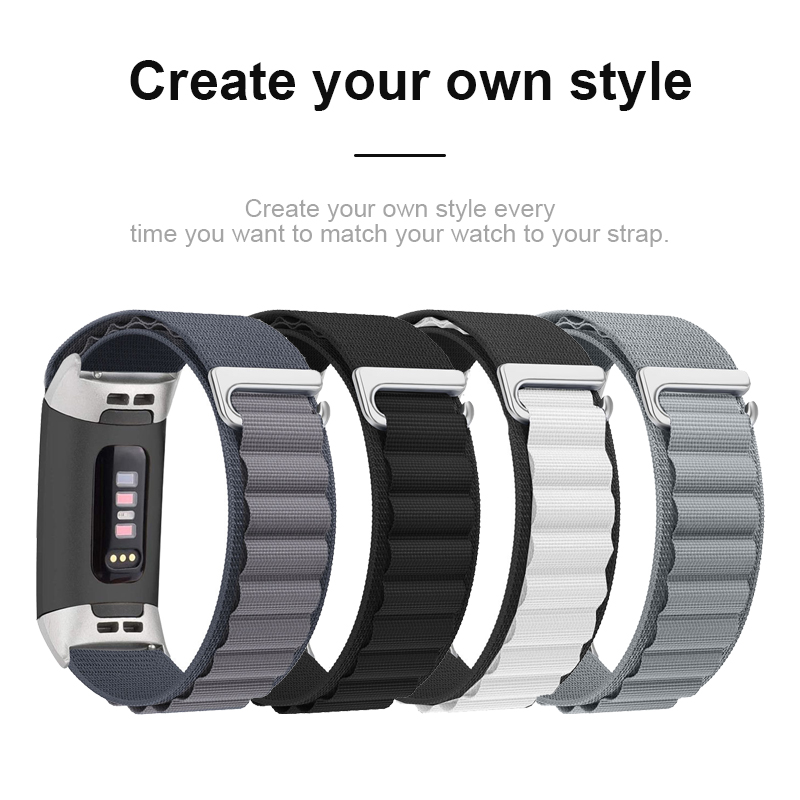 Alpine Loop Band for Fitbit Charge 5 Nylon Strap for Fitbit Charge 4/3 Smart WatchBand Sport Bracelet Accessories for Man Women_voghion.com