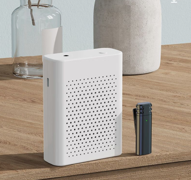 Wireless Lavalier-Mikrofon, kleiner Bienenverstärker, tragbarer Digitalanzeige-Mikrofonlautsprecher für Lehrer und Reiseleiter_voghion.com