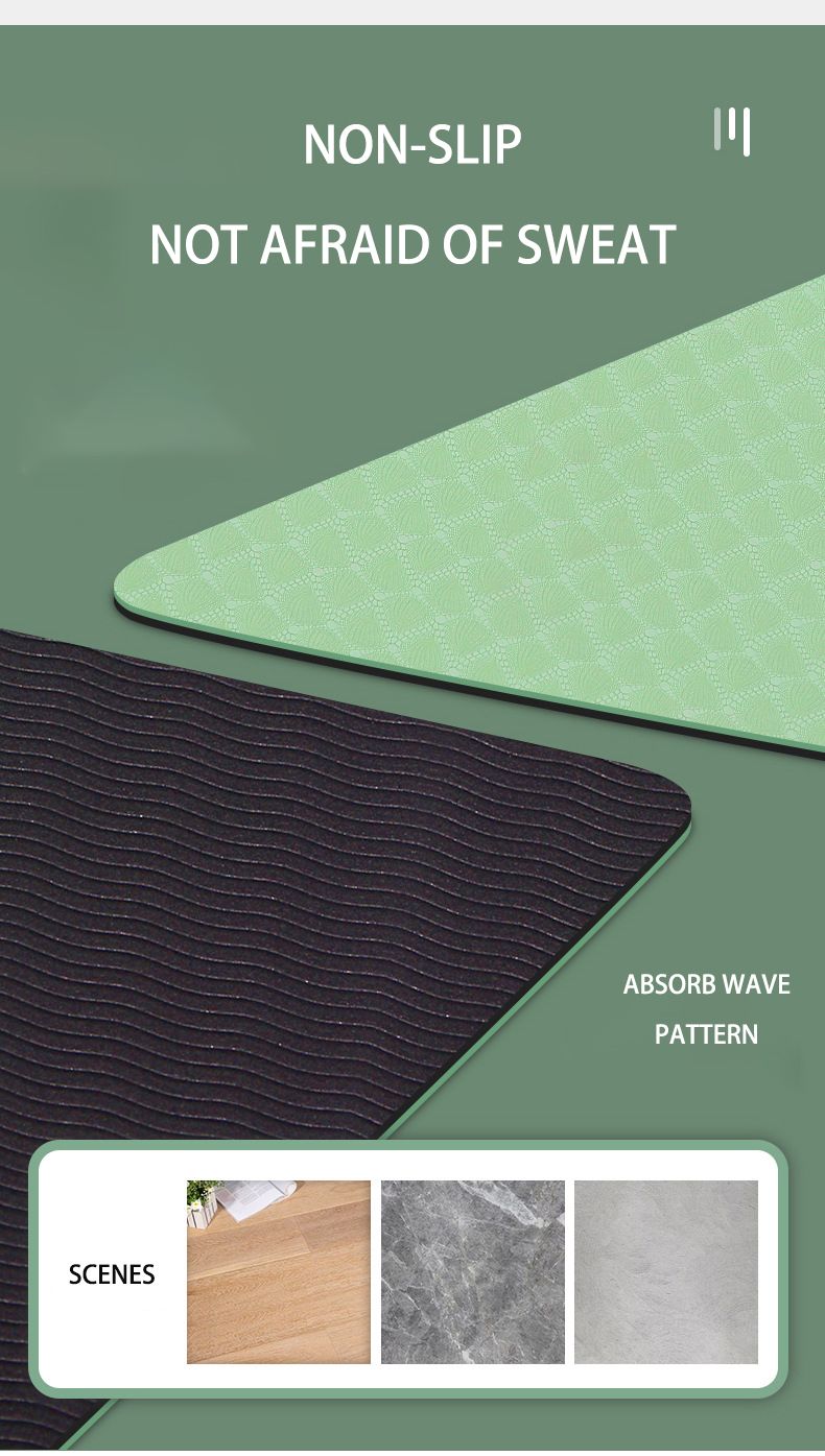 6mm TPE Yoga Mat with Position Line Double Color Non Slip Carpet Mat for Home Fitness Gymnastics Pilates Beginners Yoga Lover_voghion.com