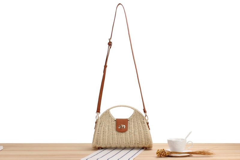 borsa strutturata per le donne borsa di paglia di design di nicchia popolare borsa a tracolla intrecciata alla moda alla moda_voghion.com