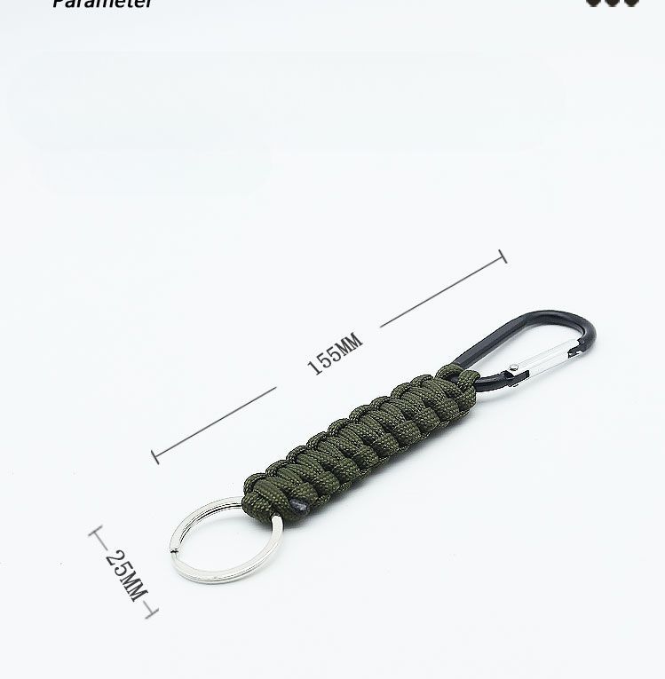 Survival Carabiner Seven-Core Paracord Handmade Keychain Outdoor Hiking Camping Picnic_voghion.com
