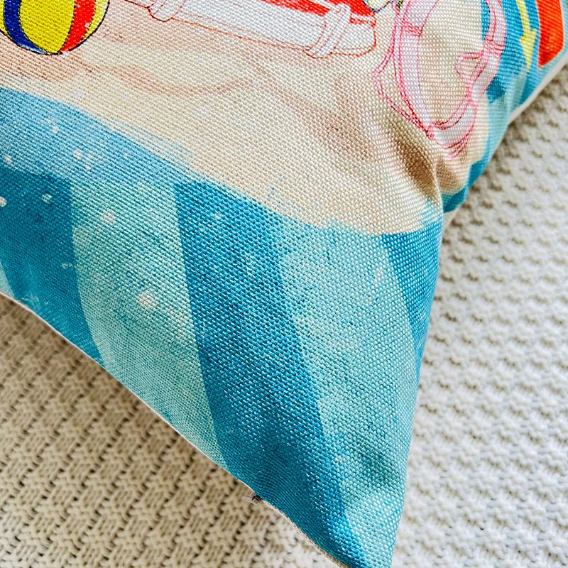 Summer New Beach Leaves and Fruit Printed Pillowcase Cross-border Special for Linen Printed Sofa Cushion Cover_voghion.com