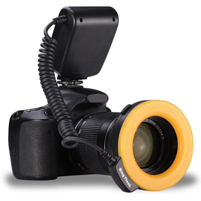 ro Flash Light With LCD Display 7 Brightness Settings 8 Mount Rings Camera Tool D2RC_voghion.com