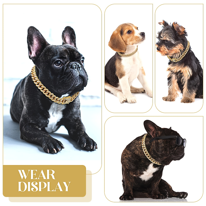 Funkelndes Hundehalsband in Diamantform: Sichere Metallkette und Schnalle für stilvolle Spaziergänge!_voghion.com