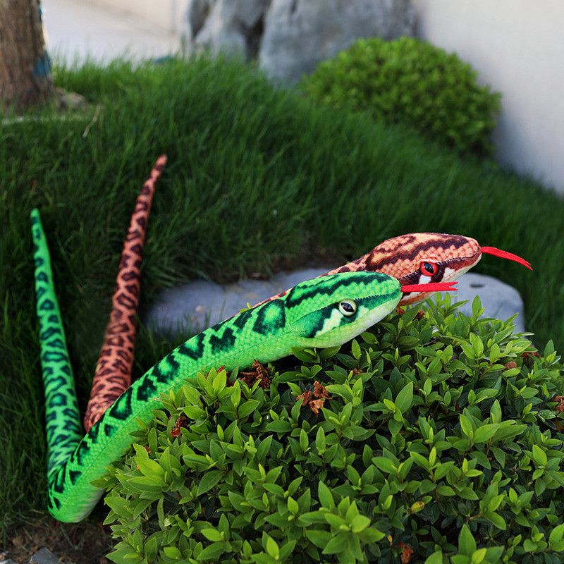 Large Plush Snake Realistic Toy For Kids Soft And Cuddly 120cm Pp Cotton Animal Stuffed_voghion.com