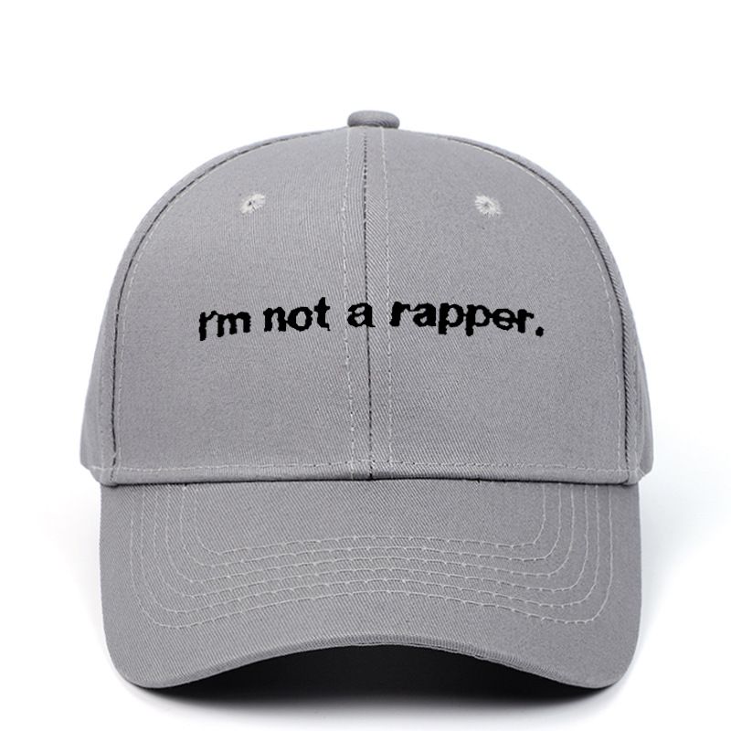 Unisex bavlněná čepice s výšivkou a nápisem „I'm not a rapper“ pro muže a ženy. Letní outdoorová sportovní čepice._voghion.com