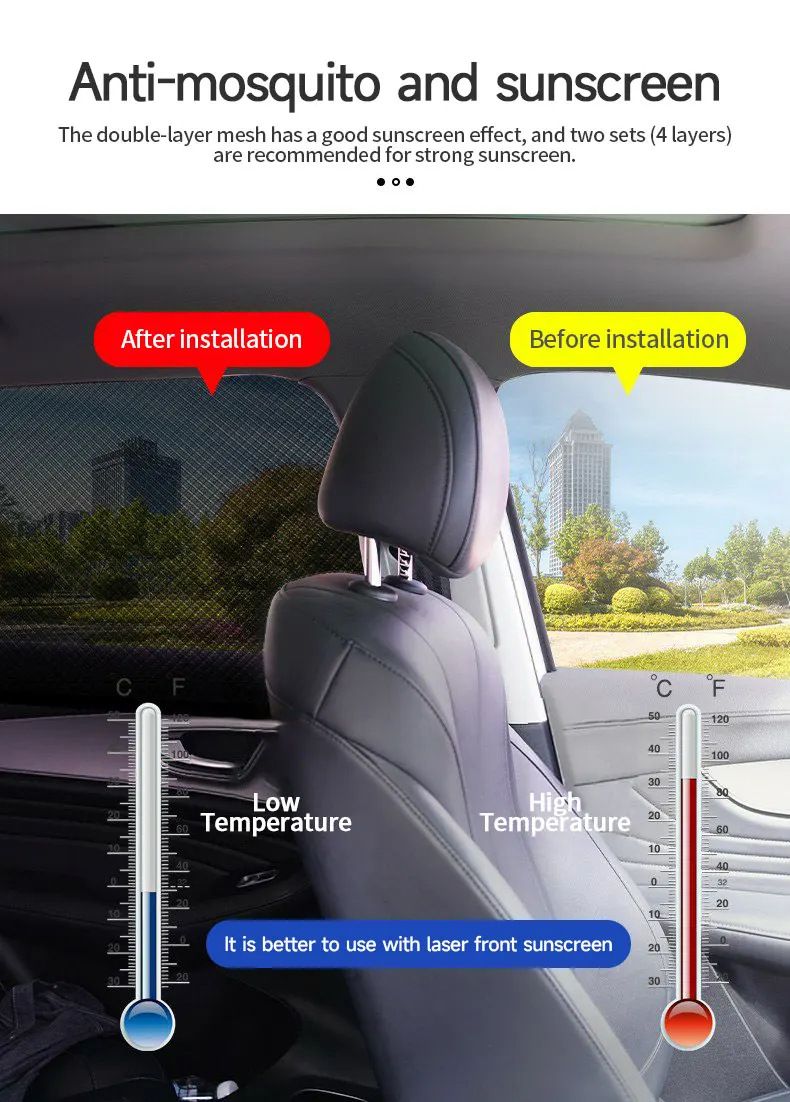 Bafang hatchback automobilska mreža za sunce, zaštitna mreža protiv komaraca za automobil, zaštitna mreža za prozore, zaštitna mreža za privatnost_voghion.com