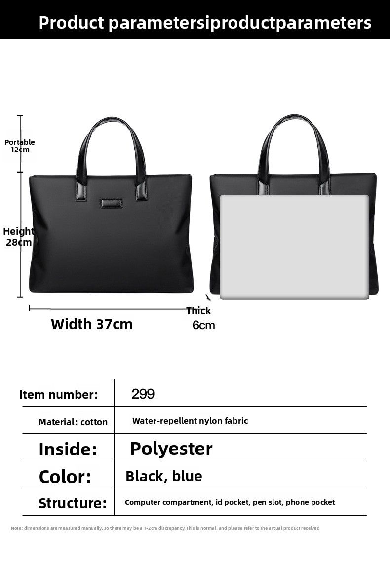Men's Computer Bag Portable File Bag Large Capacity Business Briefcase_voghion.com
