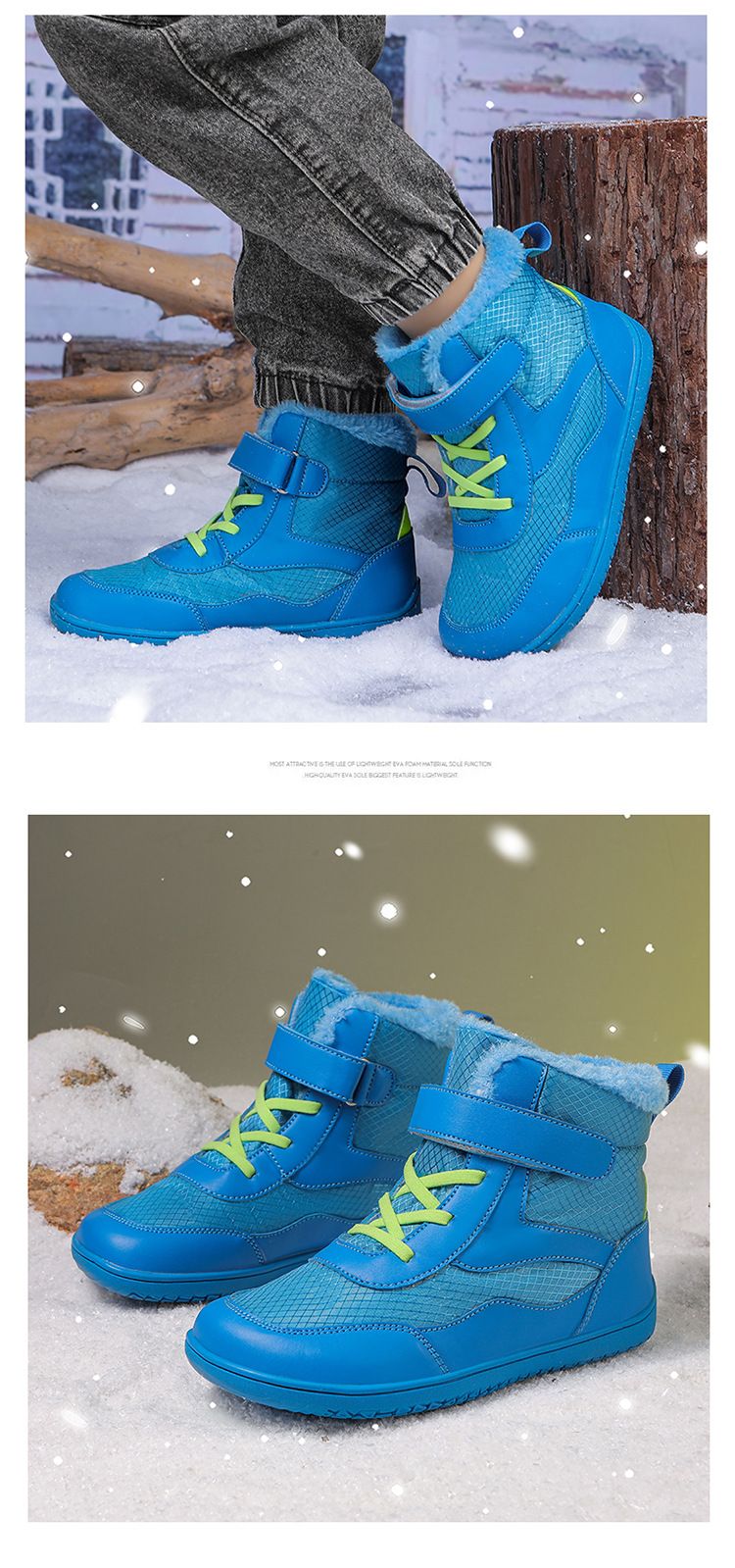 Stivali da neve caldi da esterno, in cotone, con testa larga, spessi e alti in velluto, per bambini, invernali_voghion.com
