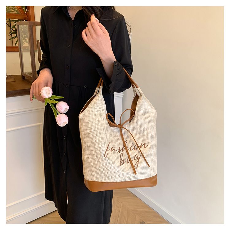 Nischen-Einzelschulter-Strohgewebte Damen, Neuer Koreanischer Stil, Einfach Und Exquisit, Kleine Handtasche Für Die Arbeit, Unterarm_voghion.com