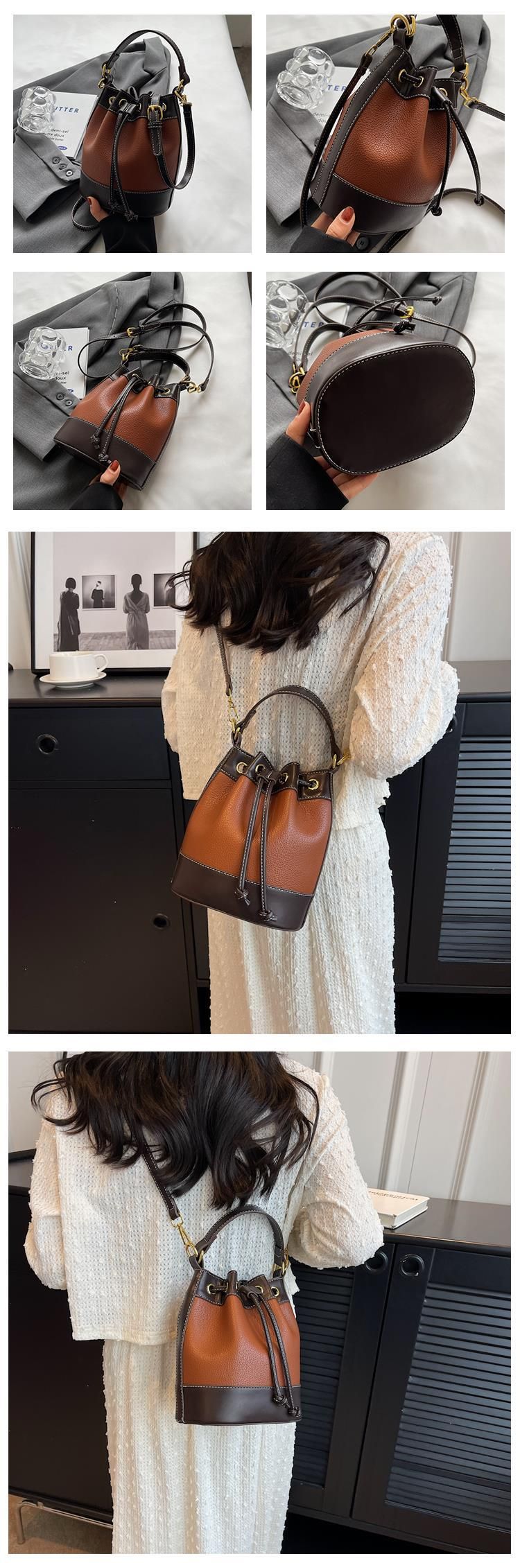 dameveske mote all-match messenger bag pendler hånd bøtte bag_voghion.com