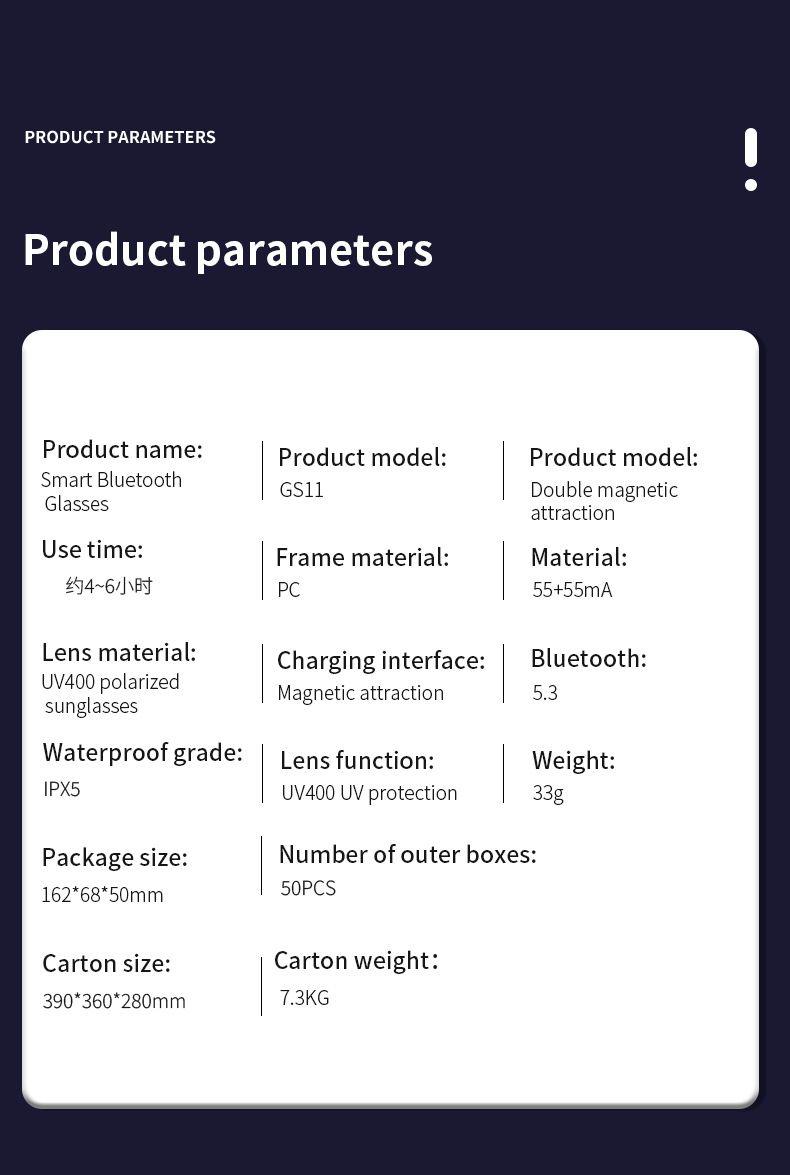 Smart Bluetooth Glasses GS11 With Photochromic Lenses, Magnetic Charging, Lightweight Metal Frame For Work & Outdoor_voghion.com