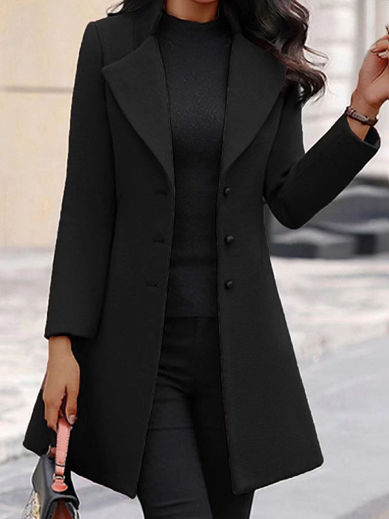 Winter New Korean Style Slim Fit Mittellanger Wollmantel 2025 für Damen_voghion.com