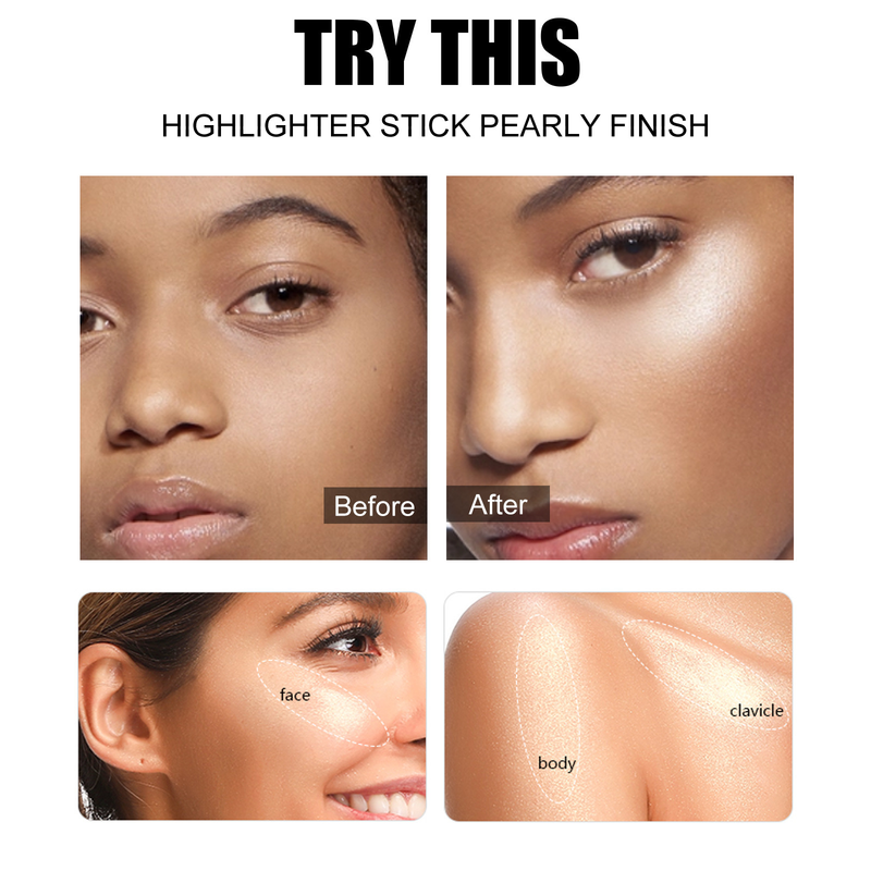 Highlight Stick Pearlescent Contouring Clavicle Fine Sparkling Pearlescent Highlighting Stick_voghion.com