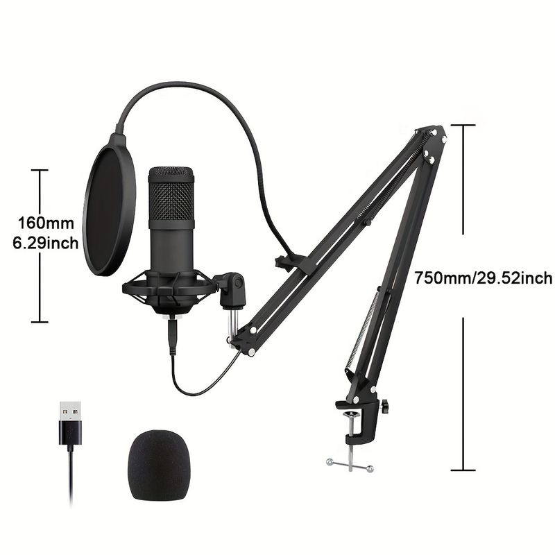 192K/24Bit USB-Kondensator-Aufnahmemikrofon-Set_voghion.com