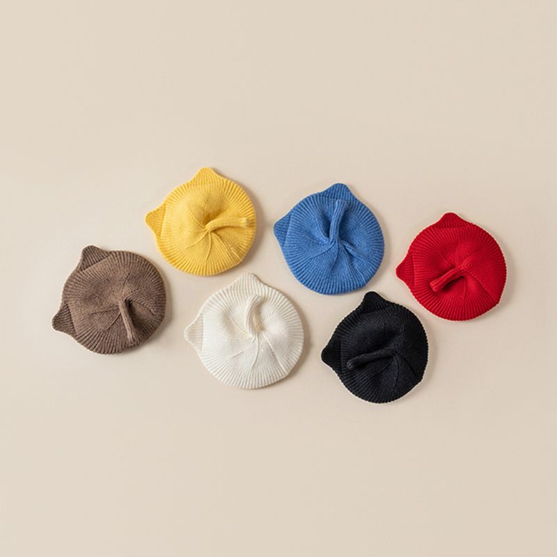 Cappello da berretto per bambini con orecchie da gatto, alla moda, autunno inverno, caldo, lavorato a maglia, per ragazzi e ragazze, carino, tinta unita, per bambini, artisti_voghion.com