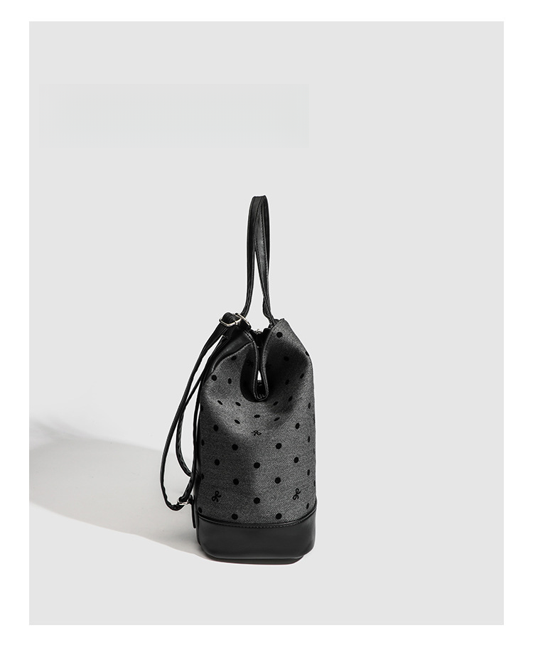 Commuter Large-capacity Student Handbag 2025 Spring And Summer New Polka Dots Bow Shoulder Backpack Niche Personality Shoulder Handbag Hundred And One_voghion.com