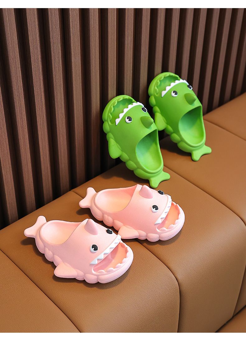 Shark children's slippers summer boy cartoon cute non-slip household bathroom bath boys girls cool slippers big children's shoes_voghion.com