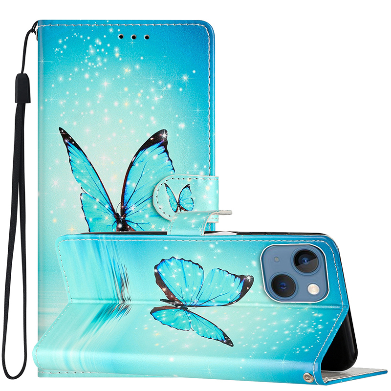 Capa tipo carteira com estampa de borboleta para Samsung Galaxy A05 A05S A15 A25 A35 A55 5G, capa traseira magnética de couro_voghion.com