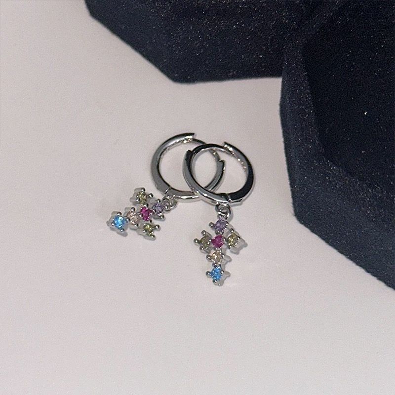 Orecchini a cerchio da donna in argento con perline di riso, stile semplice e fresco, con perline di oliva, modello nuovo._voghion.com