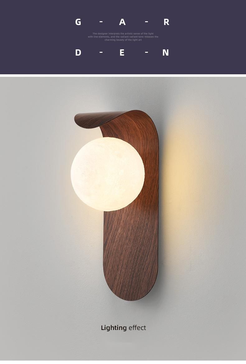 Lampada da parete in noce in stile giapponese per balcone, sfondo per interni, corridoio, corridoio, LED, luce minimalista per comodino, camera da letto_voghion.com