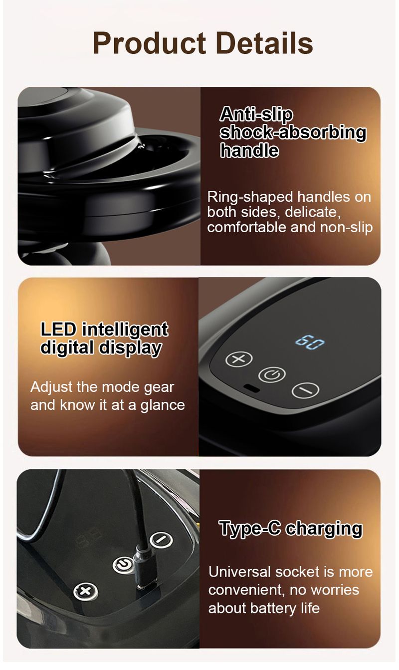 Fascia hatfejű pisztoly izomlazító masszírozó relief test nyak membrán Rob nyaki gerinc masszázs eszköz_voghion.com