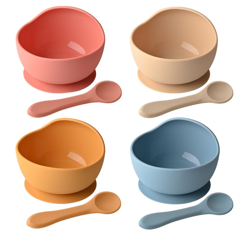 Baby silicone baby complementary food grade children's anti fall suction cup bowl, feeding tableware set_voghion.com