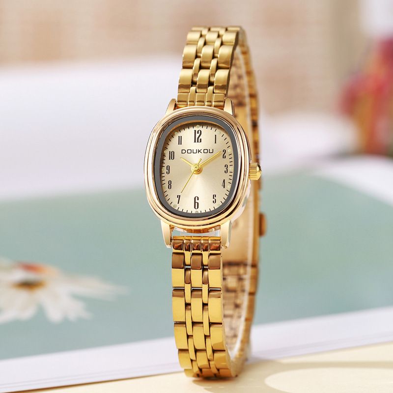 Orologio da polso da donna con cinturino in acciaio, nuovo, al quarzo, stile vintage, alla moda, digitale, semplice_voghion.com