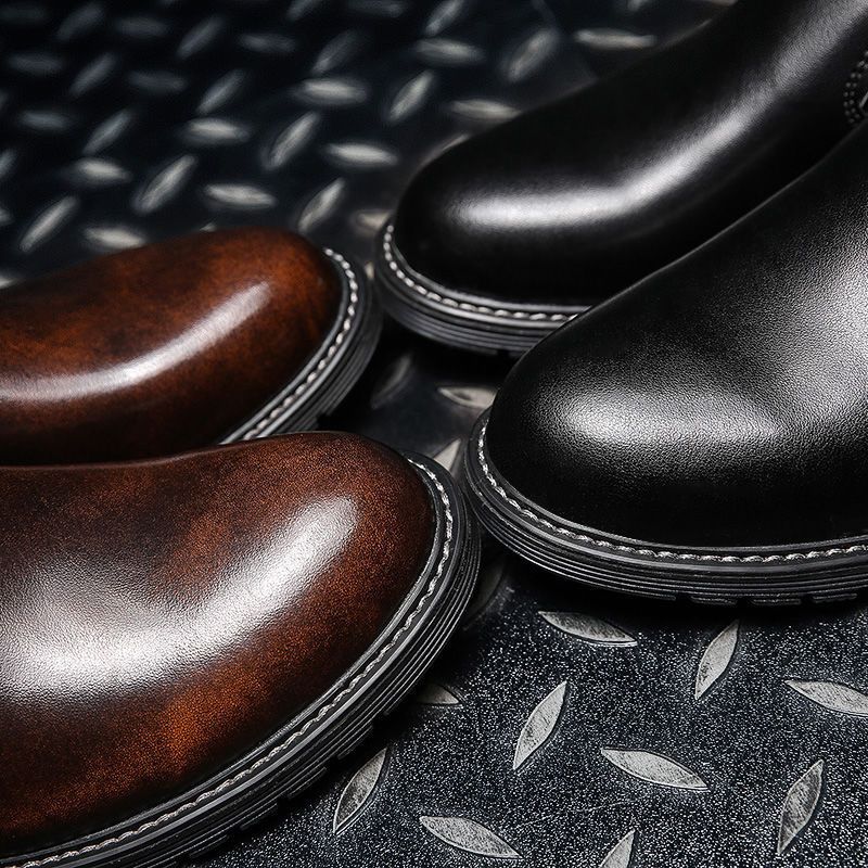 Suitable For All Seasons British Style Italian Handmade Vintage Distressed Low-top Fashion Trendy Men's Casual Leather Shoes_voghion.com