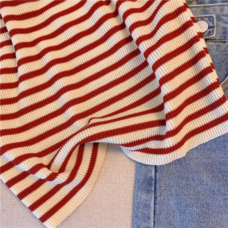 Top senza maniche in maglia a righe in stile francese - Capo casual da donna per la primavera/estate_voghion.com