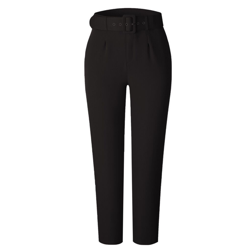 Freizeithose mit hoher Taille, Slim-Fit-Anzughose, Damenhose, Herbst-Berufshose_voghion.com