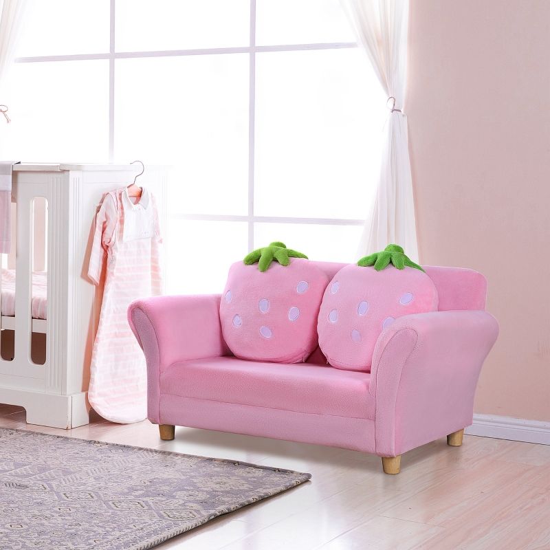 Kindersofa Als Einzel- Oder Doppelsofa, Weiches Sofa Für Kinderzimmer, Erdbeerdesign_voghion.com