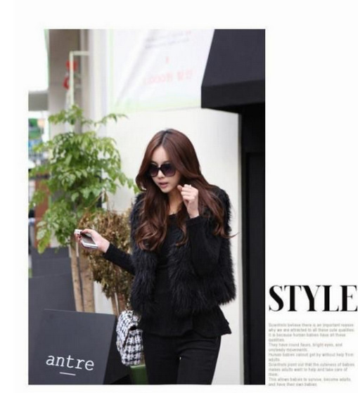 Kunstfellimitat Fuchsfellimitat Fell Damen Herbst und Winter kurze Weste Jacke_voghion.com