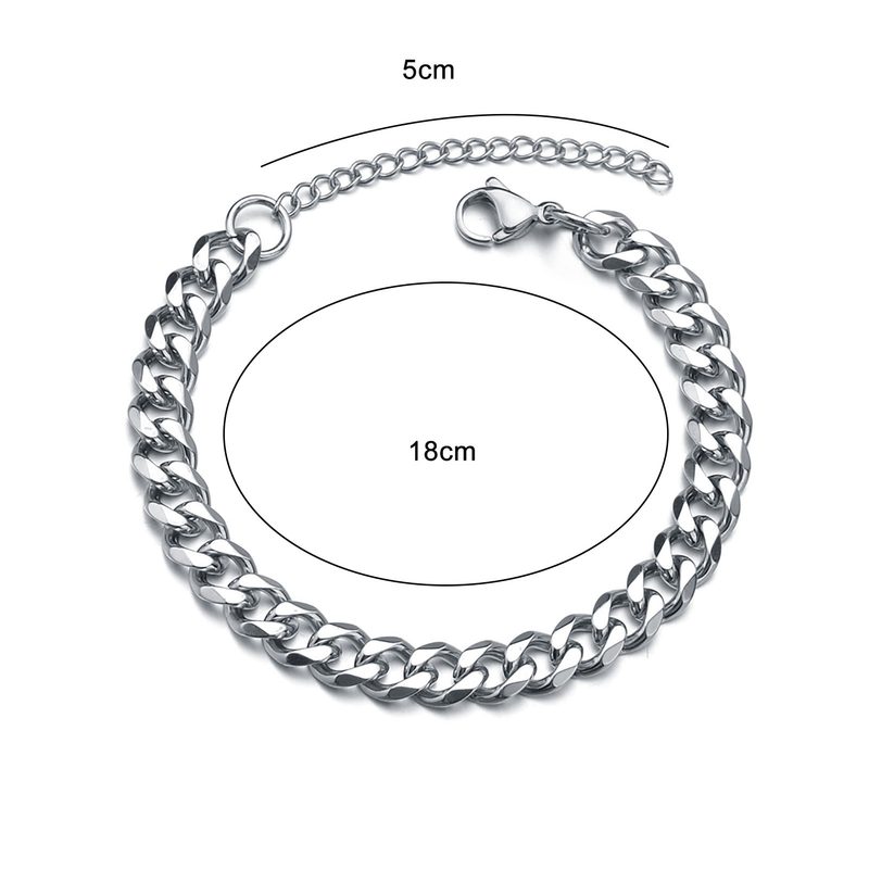Yamaler Men Bracelet Chain Plated Stainless Steel Hip Hop Geometric Cuban Link Bracelet Fashion Jewellery_voghion.com