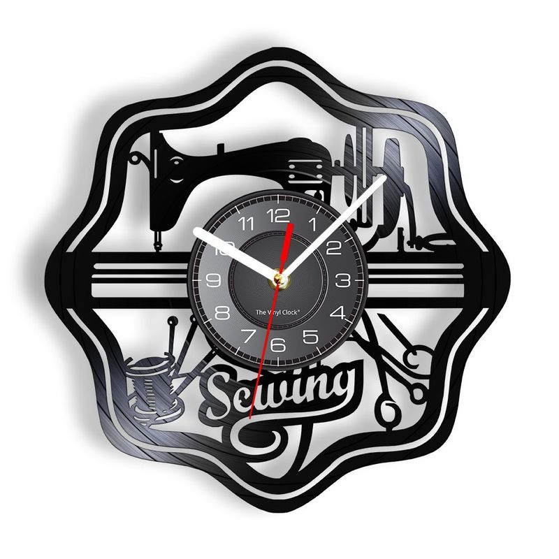 Vinil Plak Duvar Saati - Ev ve Ofis Dekorasyonu İçin Sessiz Süpürme Kuvars Saat (12 İnç, Pille Çalışan, Akrilik Malzeme)_voghion.com