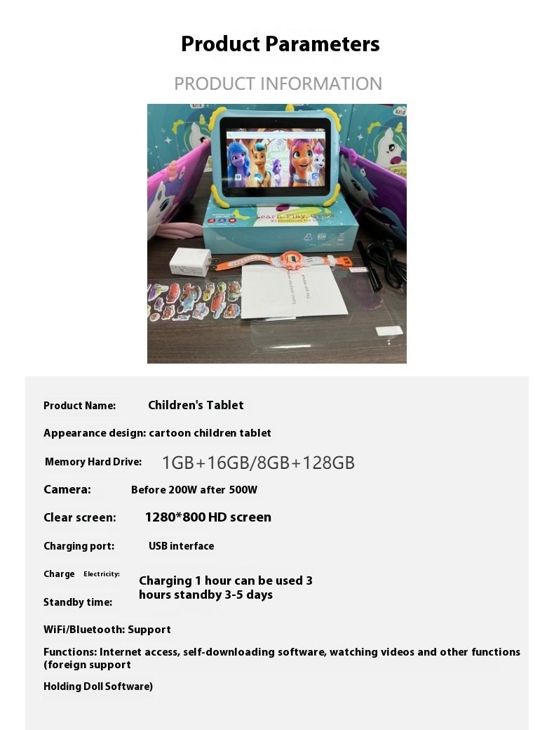 7-Zoll-Kinder mit IWAWA, Android 10 Lernen intelligente Nachhilfemaschine, Tablet-Stärke_voghion.com